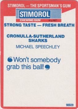 1990 Stimorol NRL #45 Michael Speechley Back
